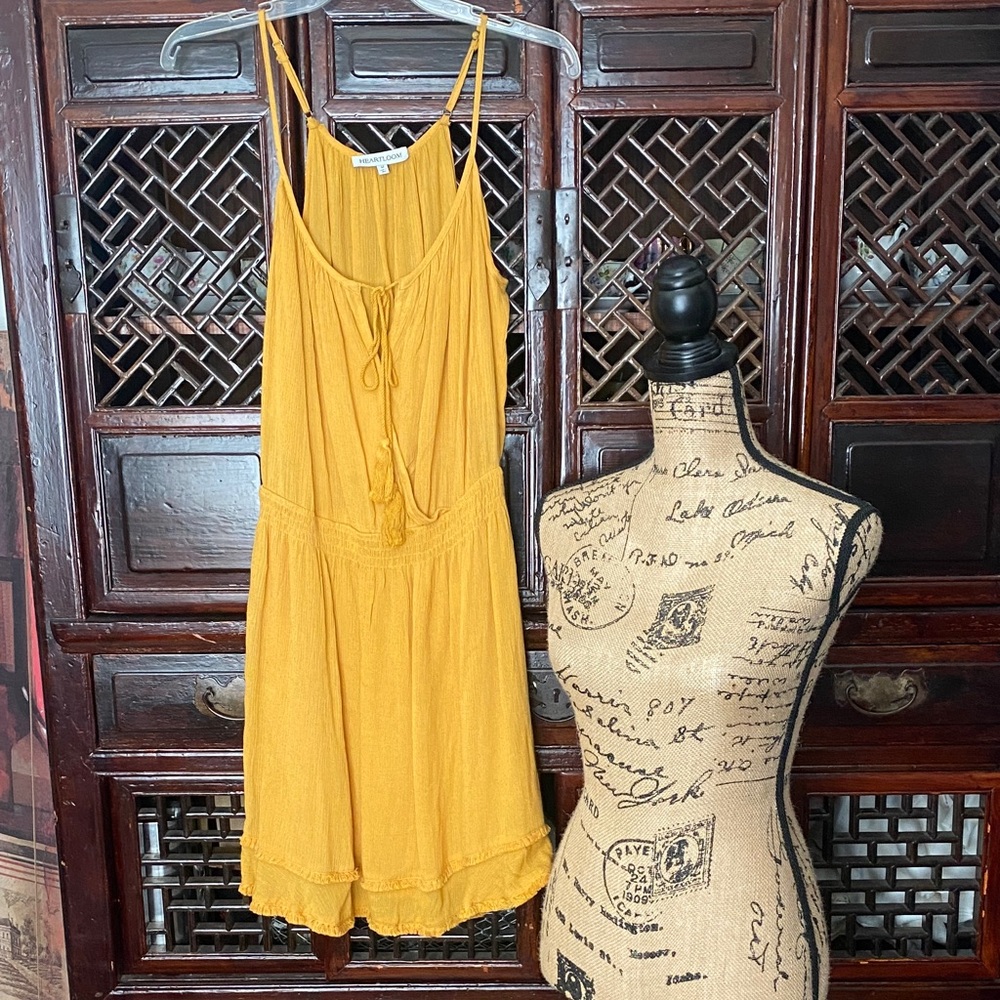 Heartloom Mustard Yellow Textured Sundress Top